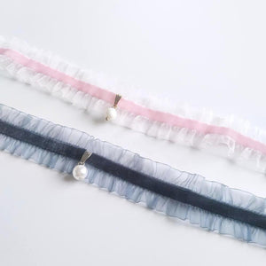 Blue Pink 2 Chokers beautiful and fashionable handcrafted choker