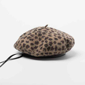 fashionable leopard wool beret for women