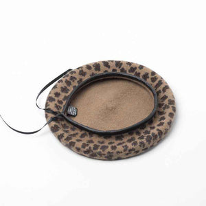 Fashionable Leopard Wool Beret Hats for Women