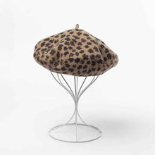Load image into Gallery viewer, women leopard wool beret beanie