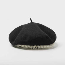 Load image into Gallery viewer, Girls Wool Beret Beanie with Decorative Border