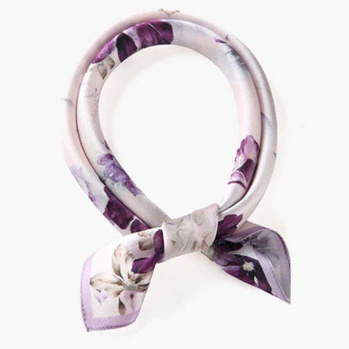 Elegant Natural Silk Purple Bandana Women