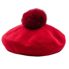 Load image into Gallery viewer, Women Wool Pom Pom Beret Beanie
