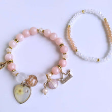 Load image into Gallery viewer, Heart Shell Crown Pink Bead Bracelets