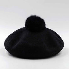 Load image into Gallery viewer, Women Wool Pom Pom Beret Beanie