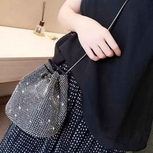 Cute Fashionable Diamond Bag for Women Sliver/Balck