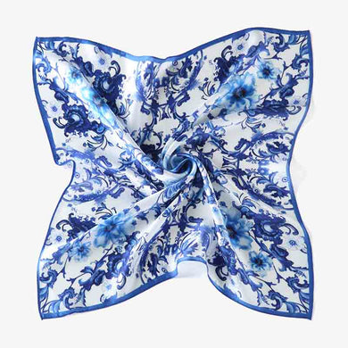 Natural Silk Blue Bandana Gifts for Women
