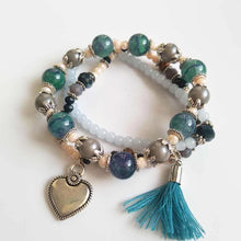 Load image into Gallery viewer, Black Green beads bracelets handcrafted gifts for your love, family or friends