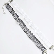 Load image into Gallery viewer, Black and White Lace sexy Choker