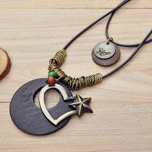 Load image into Gallery viewer, Classic Style Heart Pendant Necklace Green Black Coffee