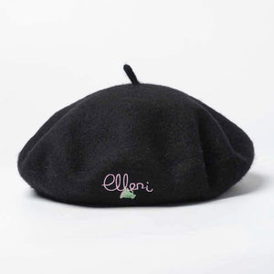 Black wool black beret for women fashionable hats