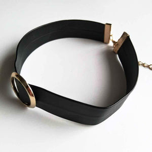 Circle Leather Choker