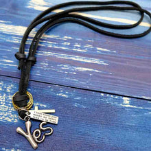 Load image into Gallery viewer, Real Leather Retro Style Yes No Pendant Necklace Brown Black