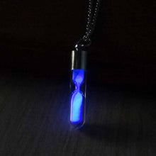 Load image into Gallery viewer, Glow in the dark necklace sand clock pendant
