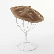 Load image into Gallery viewer, Embroidered Feather Wool Beret Hats 4 Colors