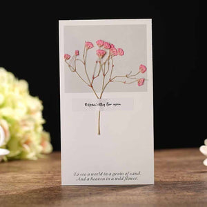 Birthday Thank You New Year Love Cards with Dried Flowers