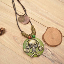 Load image into Gallery viewer, Classic gothic Style Skeleton Pendant Necklace Green Black Brown for girls and boys  gifts