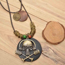 Load image into Gallery viewer, Classic Style Skeleton Pendant Necklace Green Black Brown
