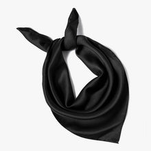 Load image into Gallery viewer, Black bandanas natural silk scarf for women birthday gift/anniversary gift
