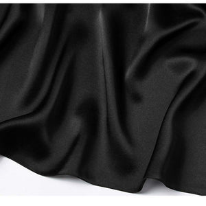Fashionable Simple Natural Silk Bandanas Black/Beige