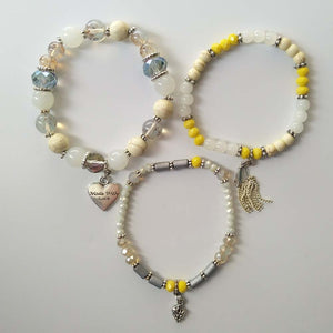 Yellow Charming Beaded Bracelets Made With Love
