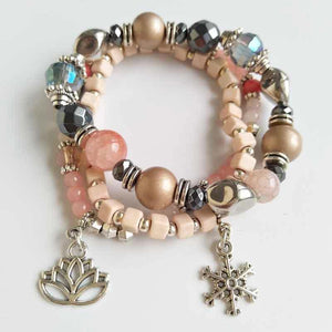Snow Lotus Handmade Bead Bracelets for girls / women gift ideas for you