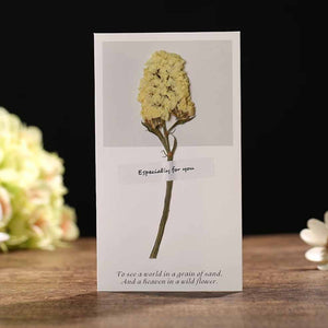 Birthday Thank You New Year Love Cards with Dried Flowers