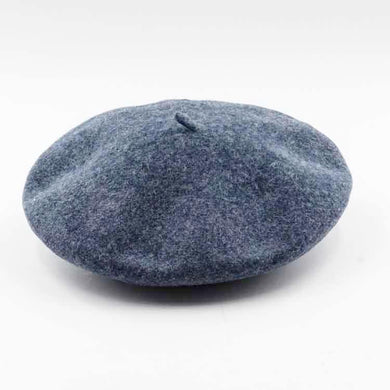 Women and men blue wool beret hats