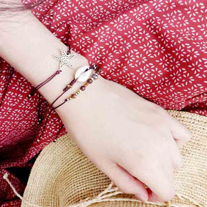 Black/White Seashell Seastar Charming Handmade Bracelets