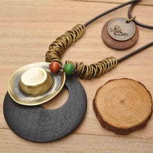 Load image into Gallery viewer, Retro Style Hat Pendant Necklace Coffee Green Black
