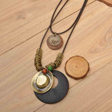 Load image into Gallery viewer, Retro Style Hat Pendant Necklace Coffee Green Black
