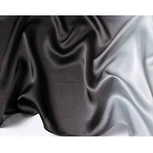 Fashionable Gradient Color Silk Bandana Scarves for Women Black/Coffee