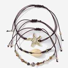 Load image into Gallery viewer, Blue/Brown Seashell Seastar Charming Bracelets
