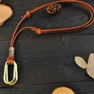 Retro Style Adjustable Real Leather Cord Necklace Black Brown