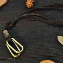 Load image into Gallery viewer, Retro Style Adjustable Real Leather Cord Necklace Black Brown