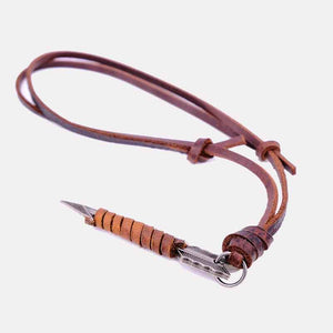 Handmade Real leather cord arrow pendant necklace for girls and boys