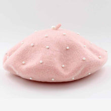 Load image into Gallery viewer, Comfy and soft wool pink beret for girls