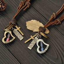 Load image into Gallery viewer, Creative gift I love you heart pendant necklace with adjustable cord for your girl friend boy friend love 