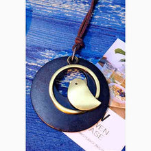 Load image into Gallery viewer, Retro Bird Necklace Coffee Green Blue 3 Options