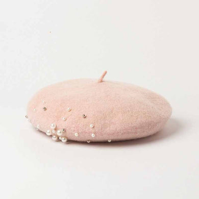 Comfy&soft Pear Wool Pink Beret Hats