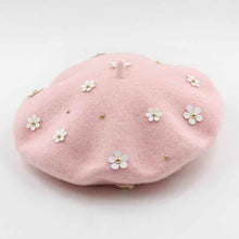 Load image into Gallery viewer, Girls pink wool beret