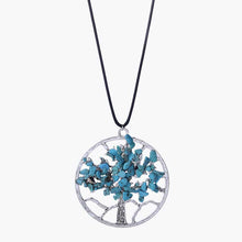 Load image into Gallery viewer, Natural Stone Life Tree Pendant Short Necklace Purple Green Blue