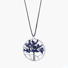 Load image into Gallery viewer, Natural Stone Life Tree Pendant Short Necklace Purple Green Blue