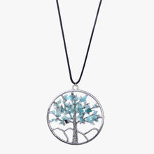 Load image into Gallery viewer, Natural Stone Life Tree Pendant Short Necklace Colorful/Green